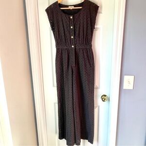 A Loves A Eyelet Jumpsuit Gray